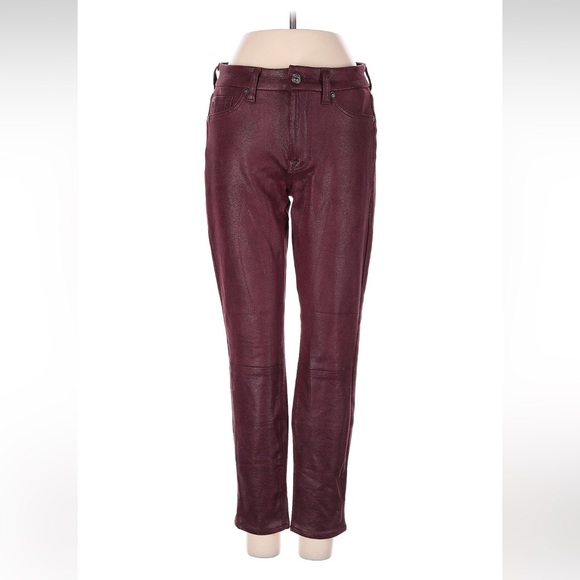 7 For All Mankind Maroon Coated Jeans - Picture 1 of 5